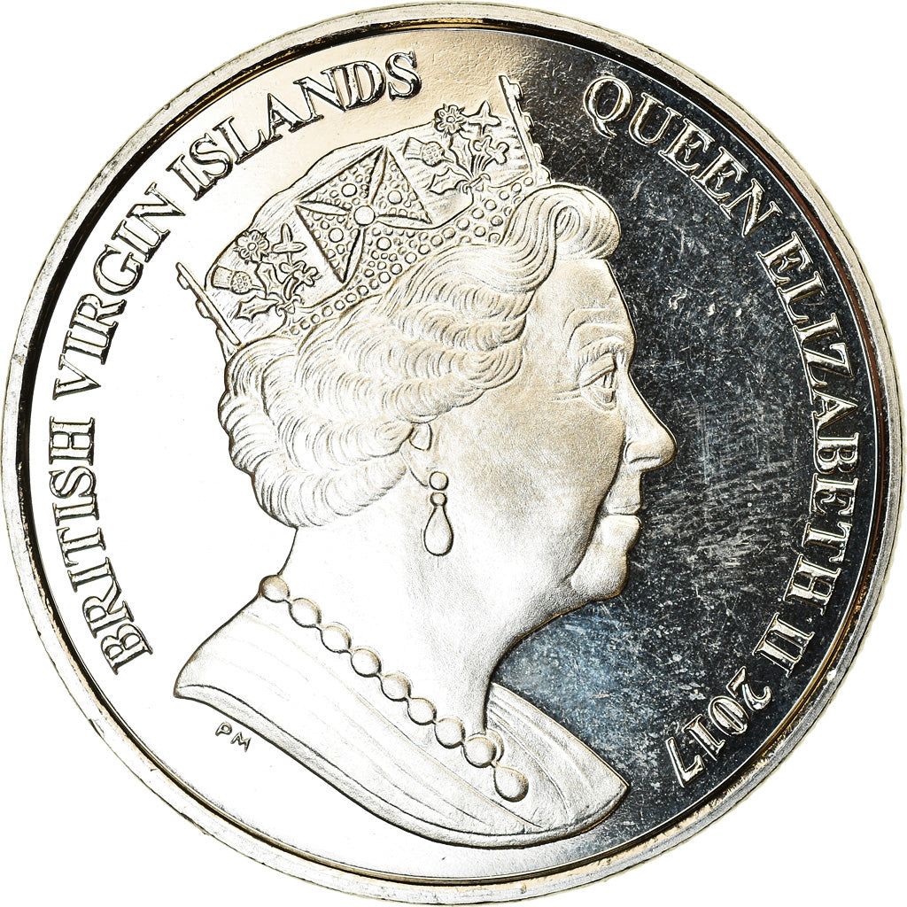 Moneta, BRYTYJSKIE WYSPY DZIEWICZE, Dollar, 2017, Franklin Mint, Jubilé de