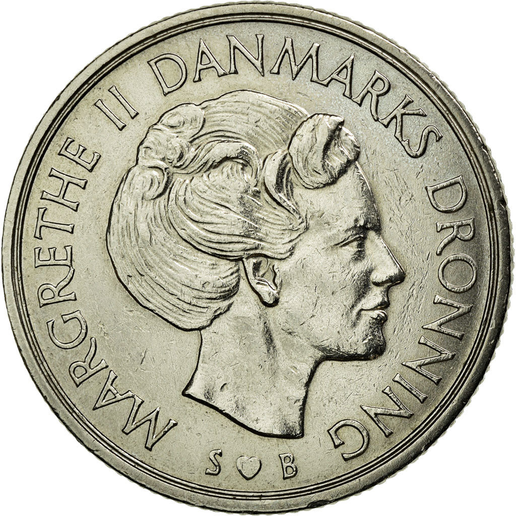 Munten, Denemarken, Margrethe II, Krone, 1977, Copenhagen, ZF+, Copper-nickel