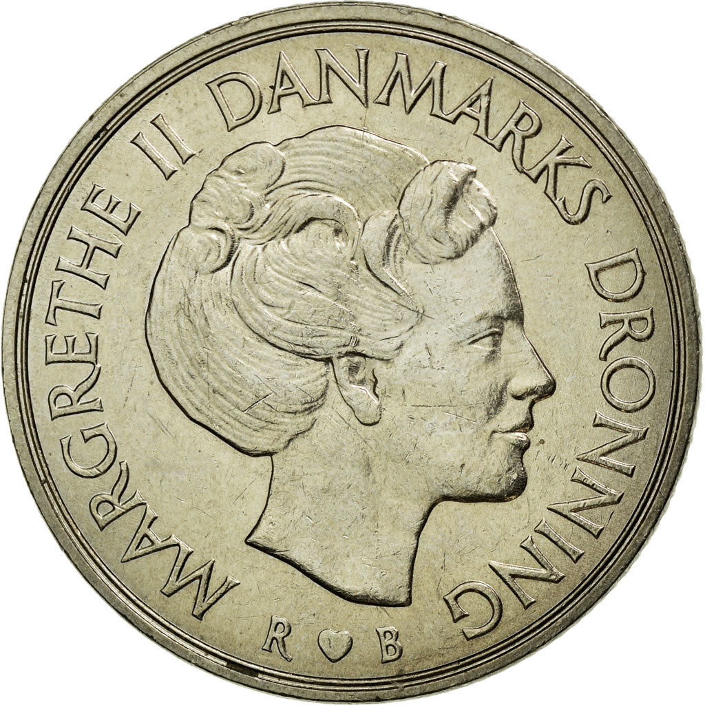 Munten, Denemarken, Margrethe II, Krone, 1985, Copenhagen, ZF+, Copper-nickel