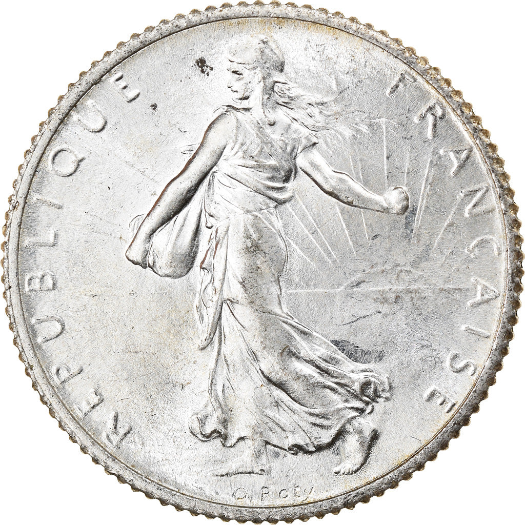 Coin, France, Semeuse, Franc, 1916, Paris, MS(60-62), Silver, KM:844.1