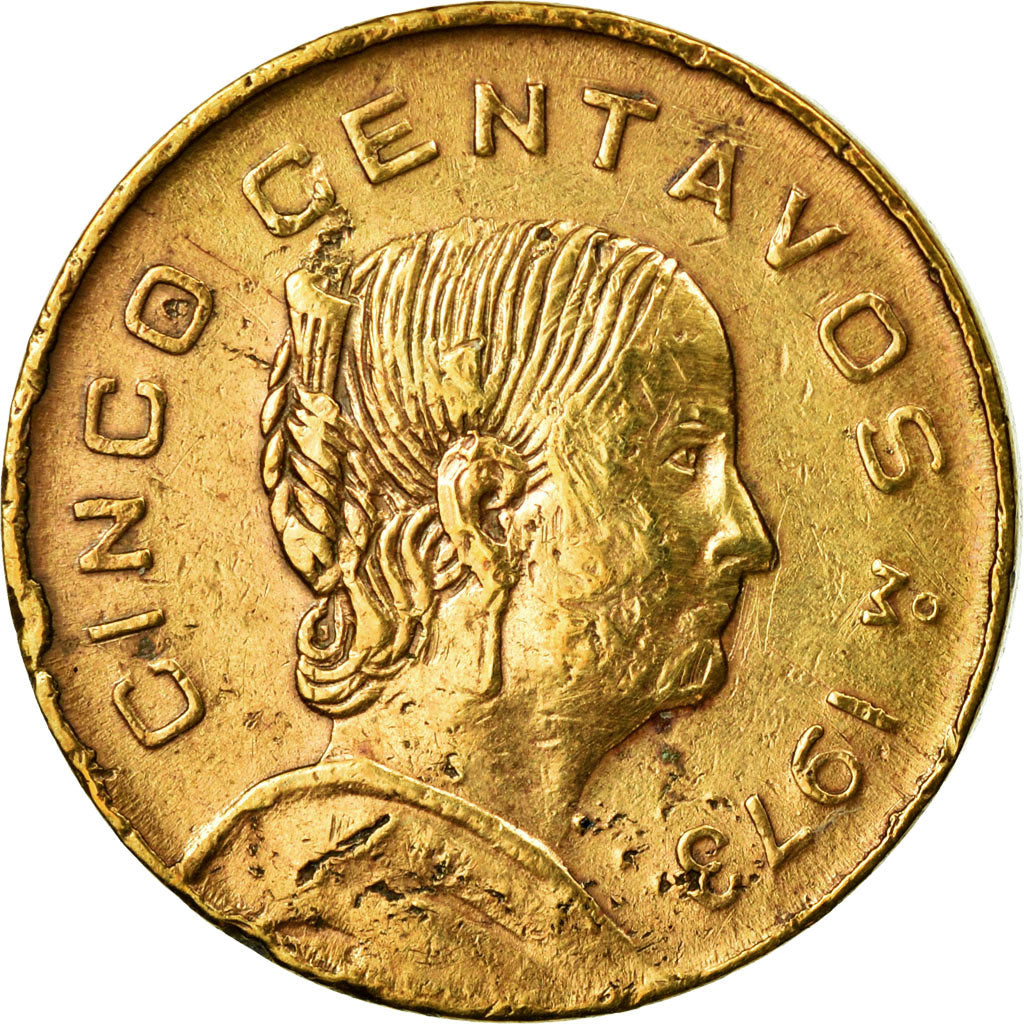 Coin, Mexico, 5 Centavos, 1973, EF(40-45), Brass, KM:427
