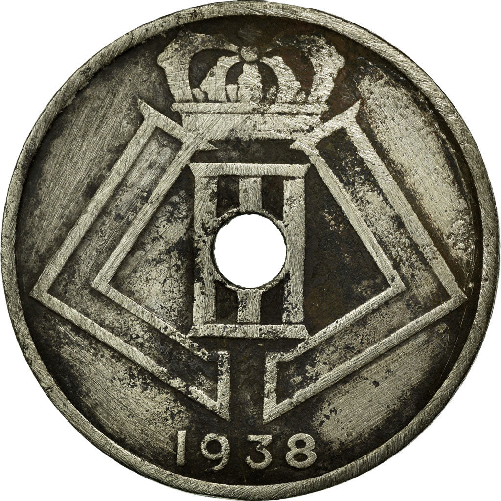 Coin, Belgium, 25 Centimes, 1938, VF(30-35), Nickel-brass, KM:114.1