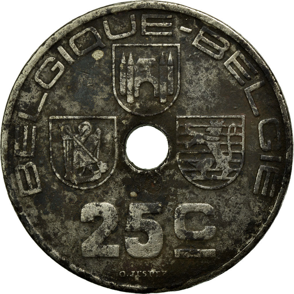 Coin, Belgium, 25 Centimes, 1938, VF(30-35), Nickel-brass, KM:114.1