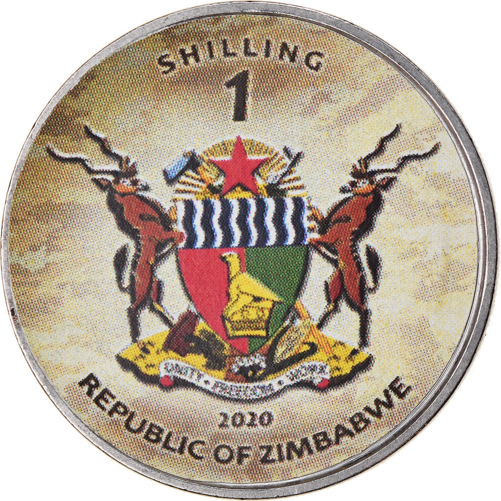 Moeda, Zimbabué, Shilling, 2020, Tanks - T-64BM, MS(63), Aço Niquelado