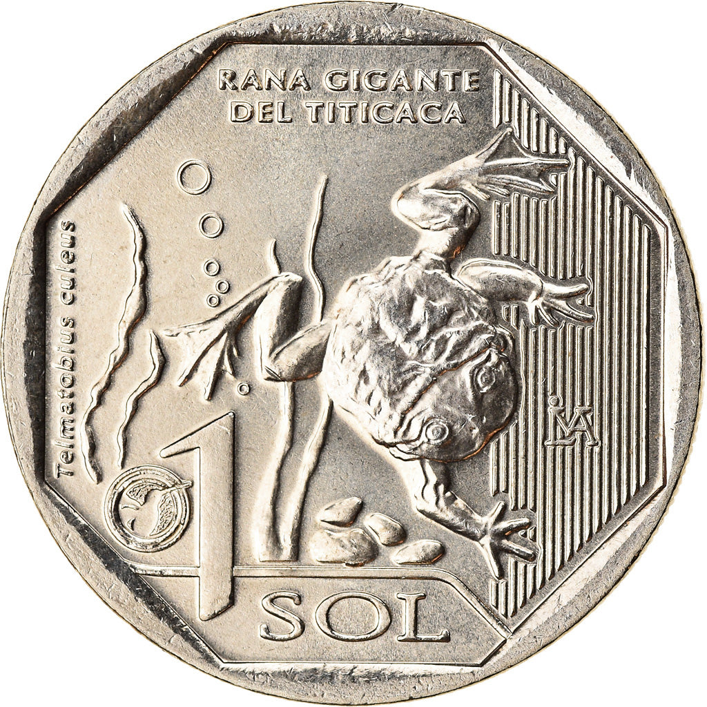 Monnaie, Pérou, Sol, 2019, Lima, Grenouille du Titicaca, SPL, Nickel-brass
