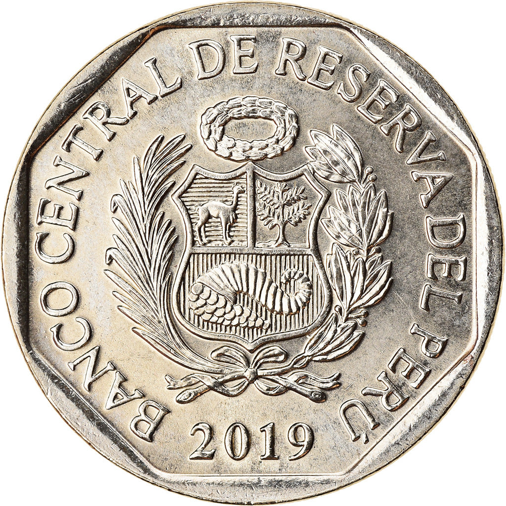 Moneda, Perú, Sol, 2019, Lima, Grenouille du Titicaca, SC, Níquel - latón