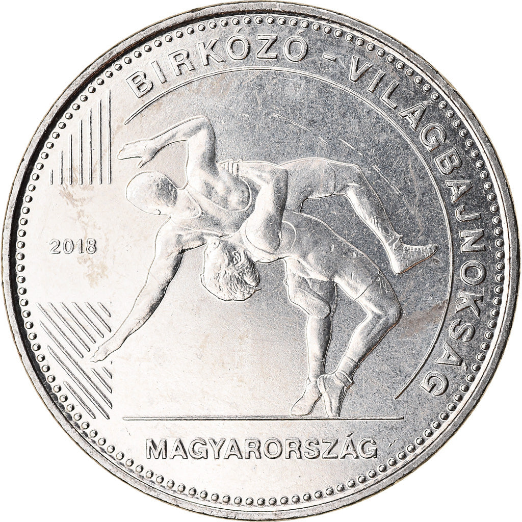 Moneta, Ungheria, 50 Forint, 2018, Budapest, Championnat du Monde de Lutte, SPL