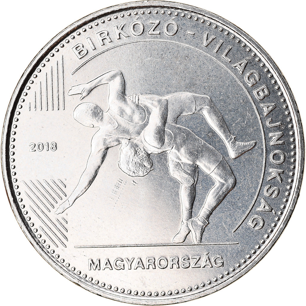 Moneda, Hungría, 50 Forint, 2018, Budapest, Championnat du Monde de Lutte, SC