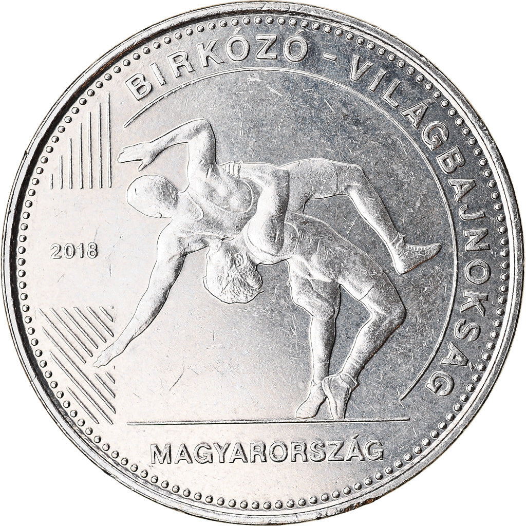 Moneda, Hungría, 50 Forint, 2018, Budapest, Championnat du Monde de Lutte, SC