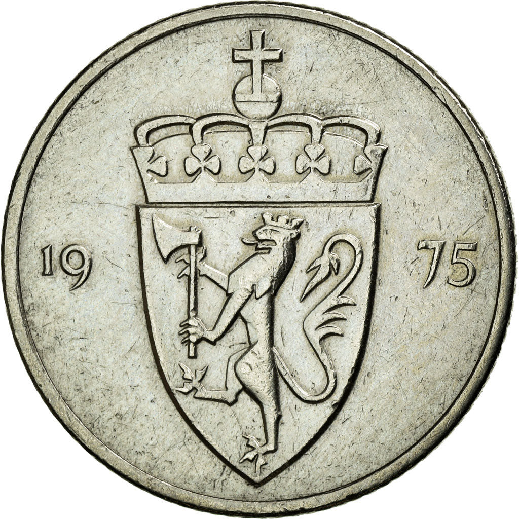Monnaie, Norvège, Olav V, 50 Öre, 1975, TTB+, Copper-nickel, KM:418