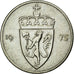 Monnaie, Norvège, Olav V, 50 Öre, 1975, TTB+, Copper-nickel, KM:418