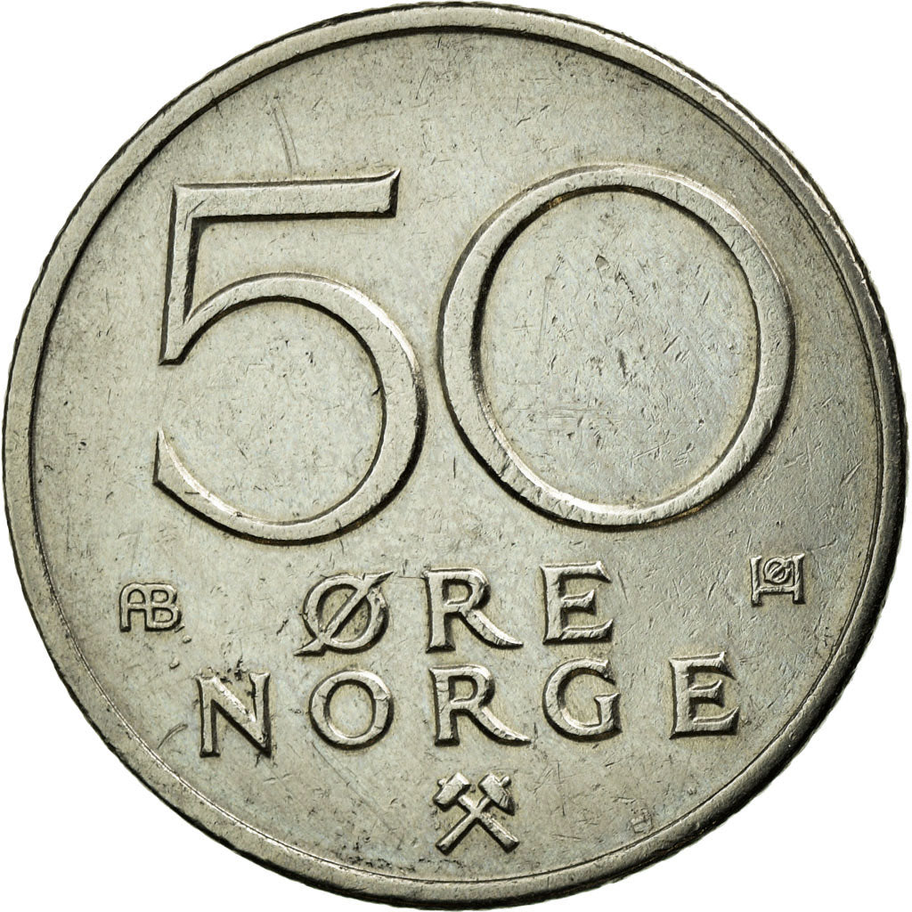 Monnaie, Norvège, Olav V, 50 Öre, 1975, TTB+, Copper-nickel, KM:418
