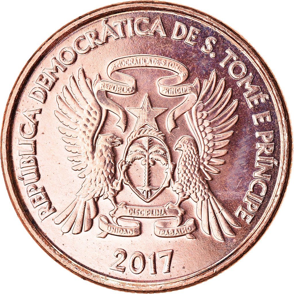 Münze, SAINT THOMAS & PRINCE ISLAND, 20 Centimos, 2017, UNZ, Copper Plated
