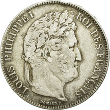 Coin, France, Louis-Philippe, 5 Francs, 1834, Rouen, VF(20-25), Silver