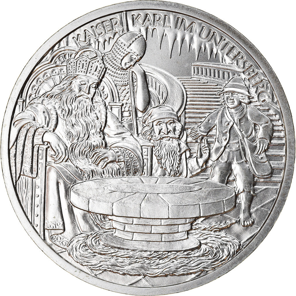 Austria, 10 Euro, Charlemagne et l'Untersberg, 2010, SPL, Argento, KM:3186