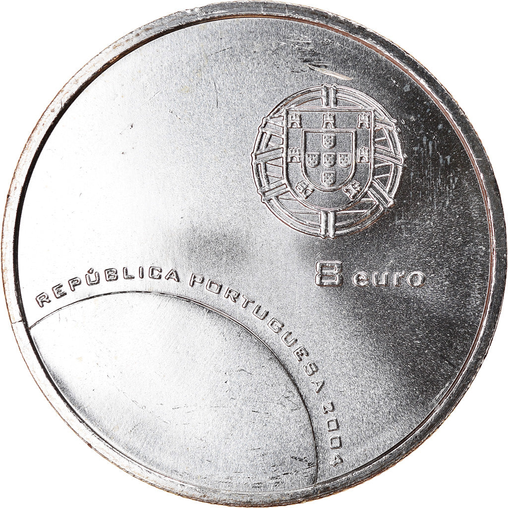Portugal, 8 Euro, Football - Coupe d'Europe, 2004, MS(63), Prata, KM:756