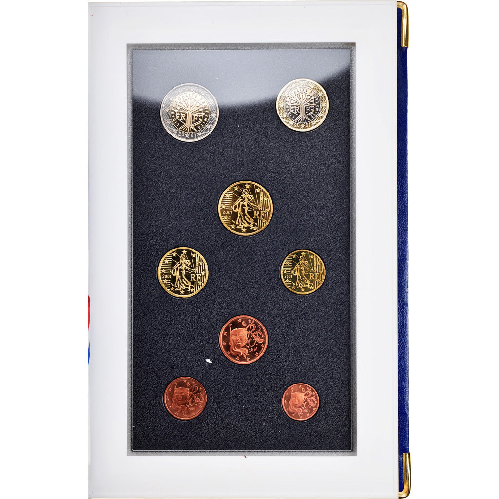 Coin, France, 1 Cent to 2 Euro, 2001, Paris, BE, MS(65-70)