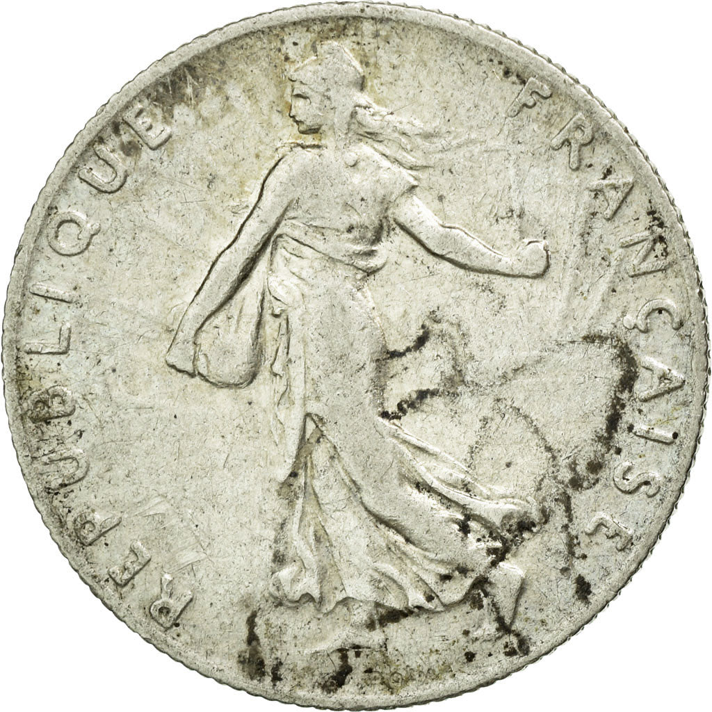 Moneta, Francia, Semeuse, 50 Centimes, 1910, Paris, MB+, Argento, KM:854