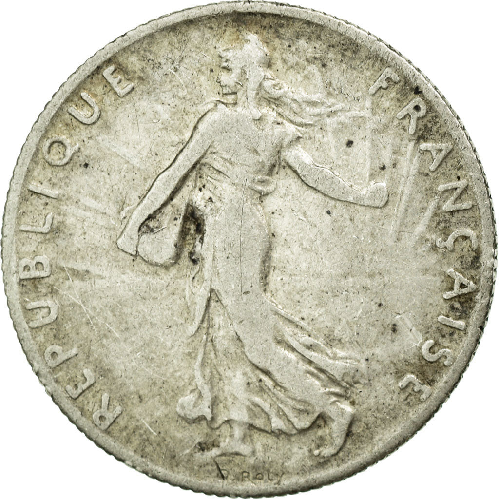 Moneta, Francia, Semeuse, 50 Centimes, 1909, Paris, MB+, Argento, KM:854