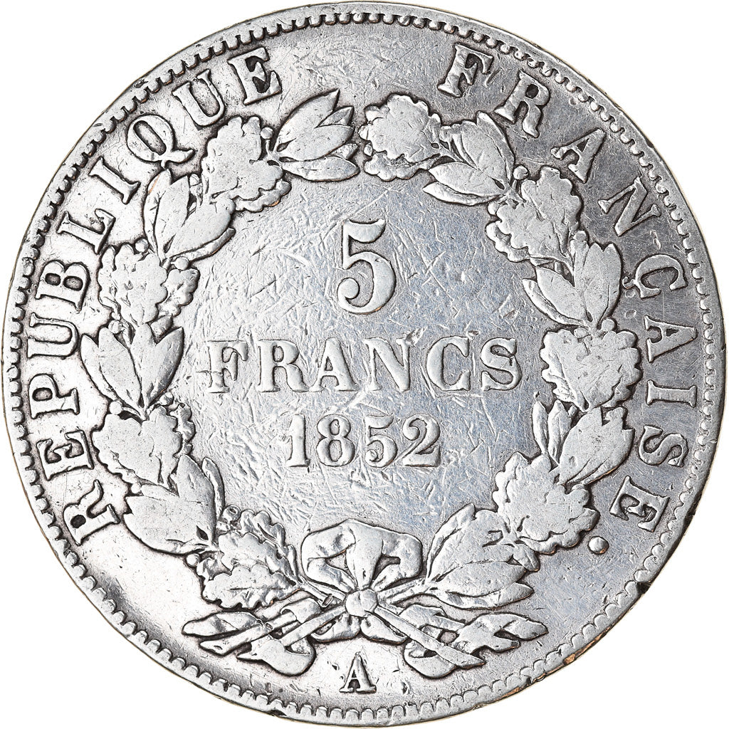 Monnaie, France, Napoléon III, 5 Francs, 1852, Paris, TB+, Argent, Gadoury:726