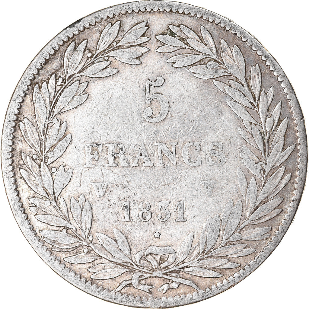 Moneta, Francja, Louis-Philippe, 5 Francs, 1831, Lille, Tranche en relief