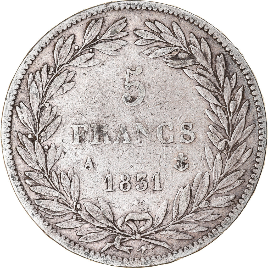 Moneta, Francja, Louis-Philippe, 5 Francs, 1831, Paris, Tranche en relief