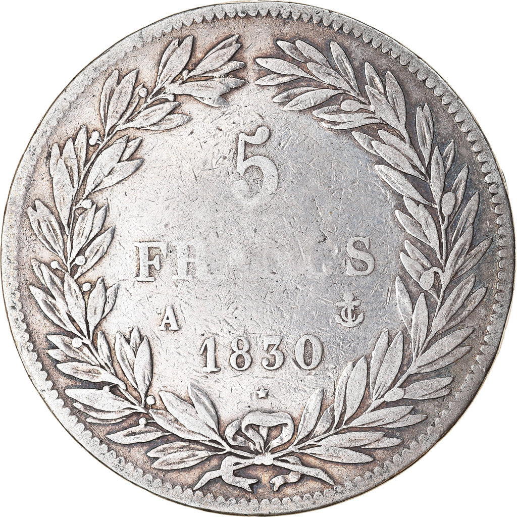 Moneta, Francja, Louis-Philippe, 5 Francs, 1830, Paris, VF(20-25), Srebro