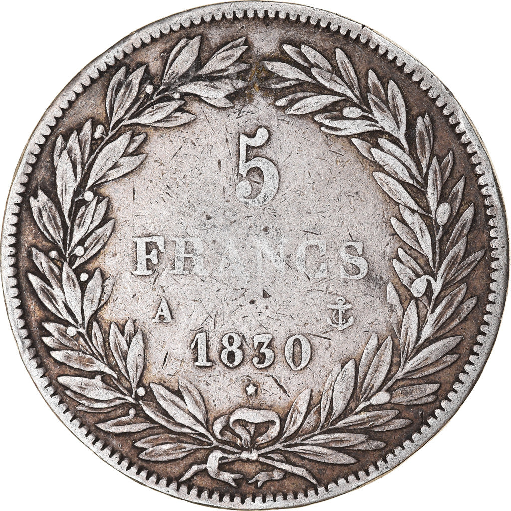 Moneta, Francja, Louis-Philippe, 5 Francs, 1830, Paris, VF(20-25), Srebro