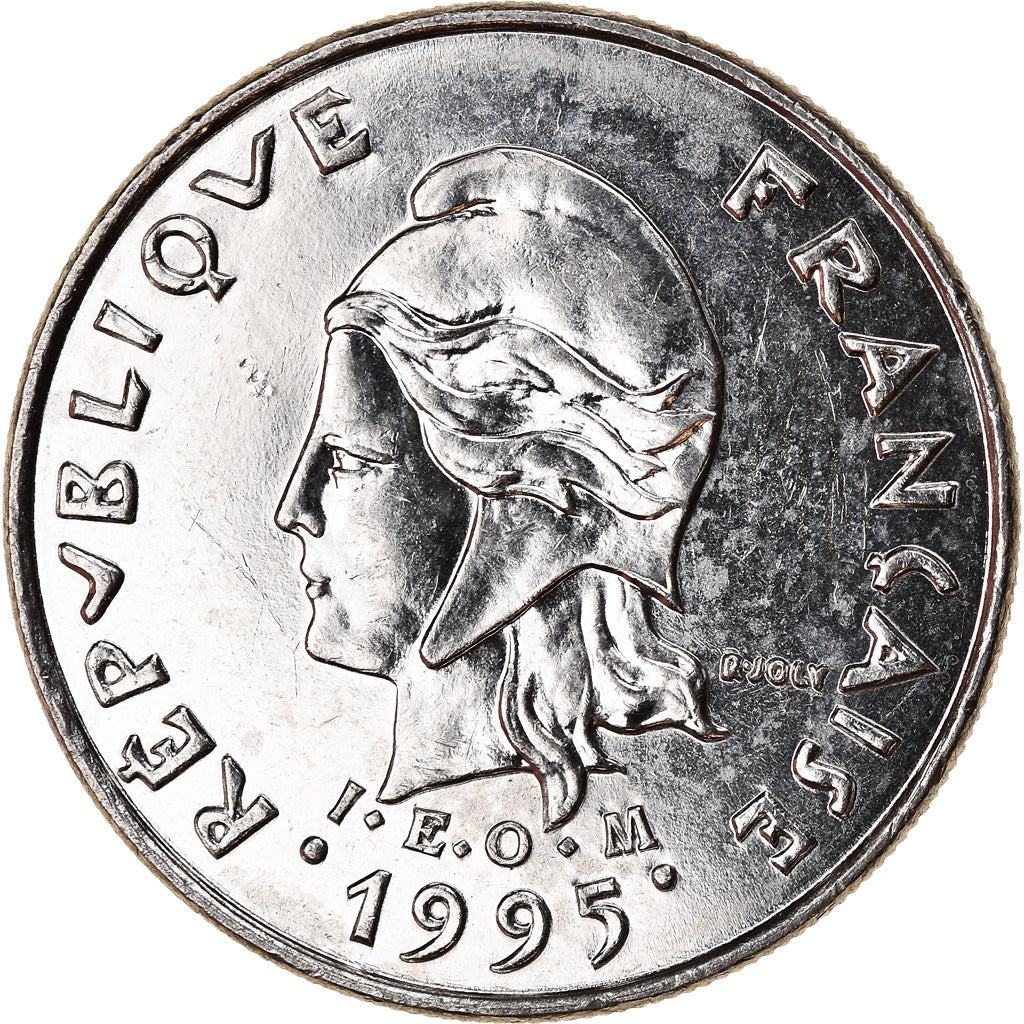 Moneda, Nueva Caledonia, 10 Francs, 1995, Paris, SC, Níquel, KM:11
