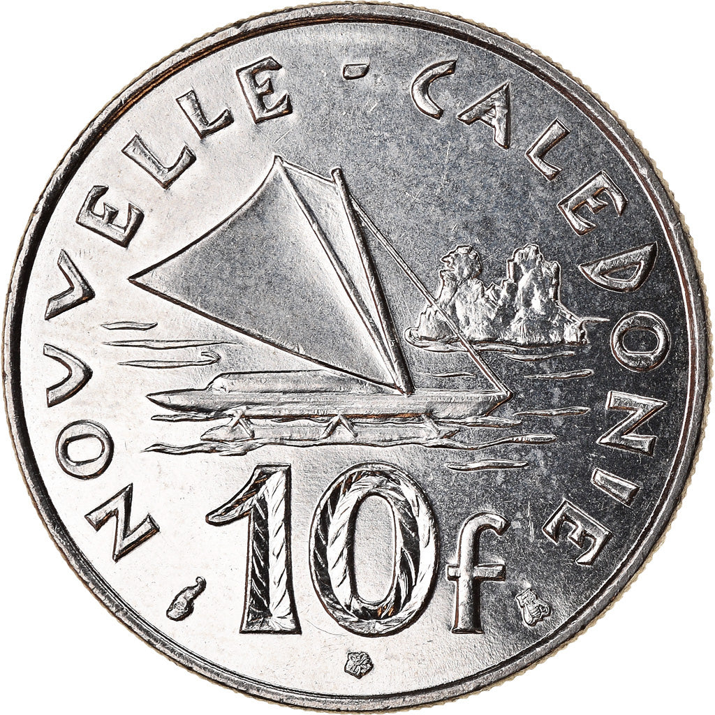 Moneda, Nueva Caledonia, 10 Francs, 1995, Paris, SC, Níquel, KM:11