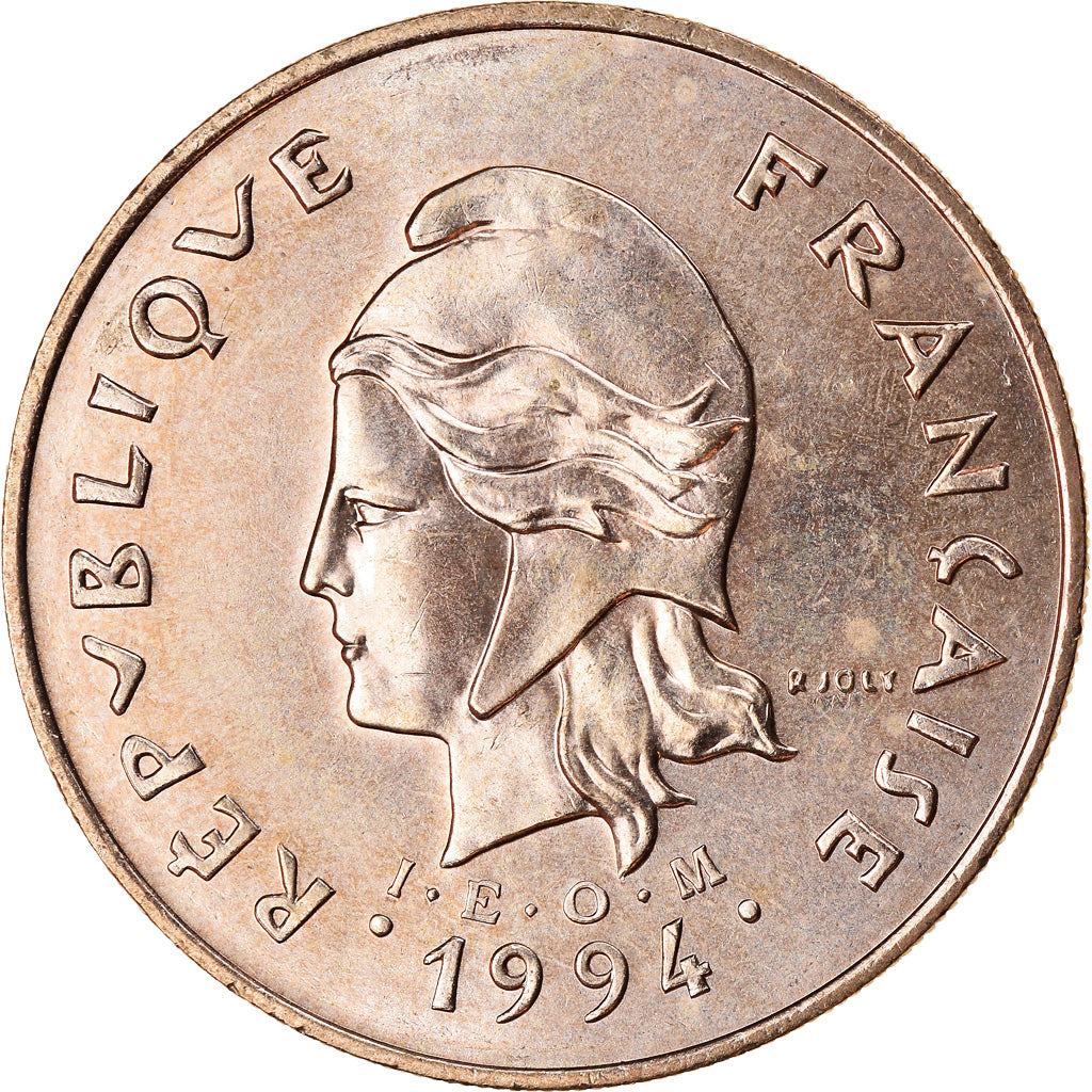Münze, Neukaledonien, 100 Francs, 1994, Paris, UNZ, Nickel-Bronze, KM:15