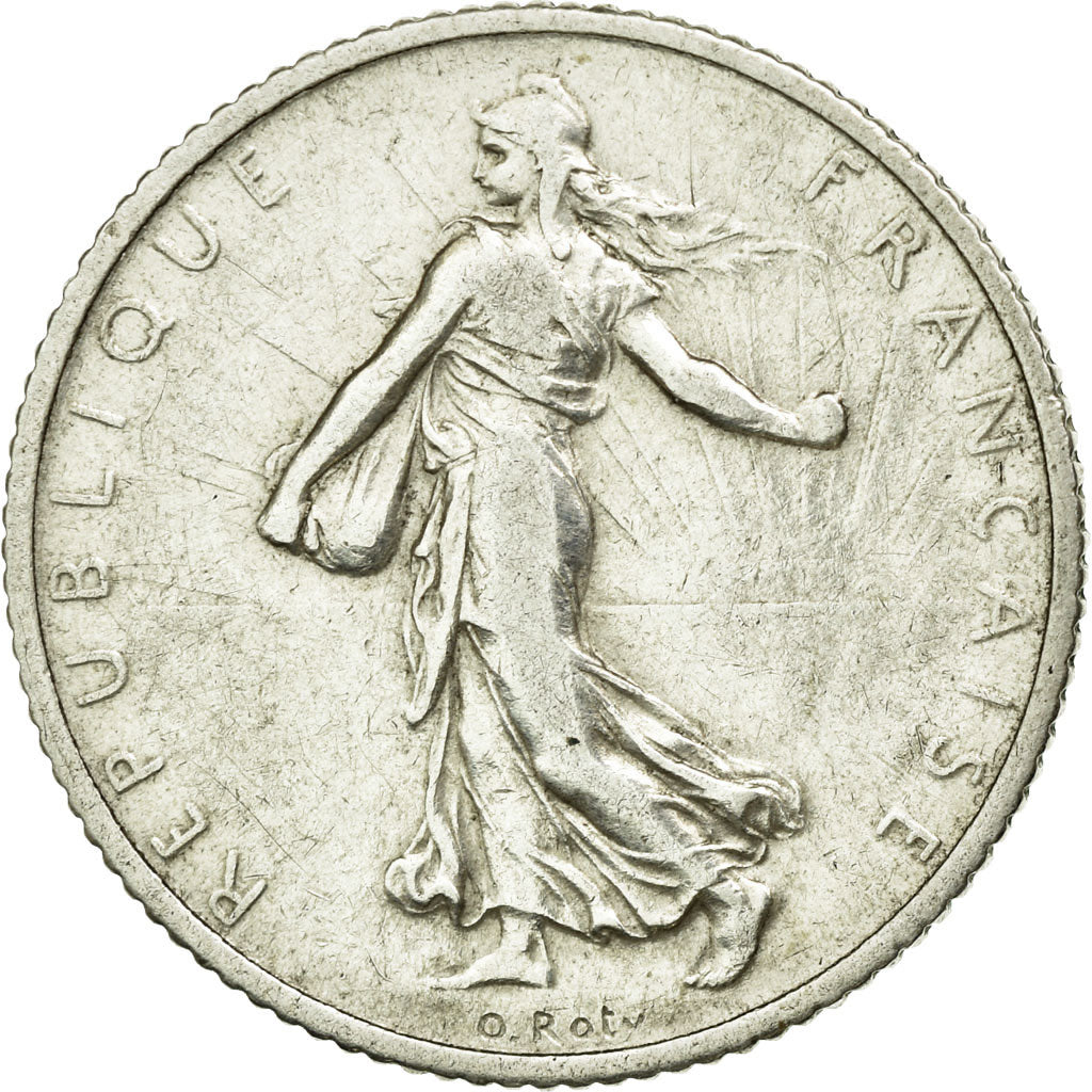 Coin, France, Semeuse, Franc, 1912, Paris, AU(55-58), Silver, KM:844.1