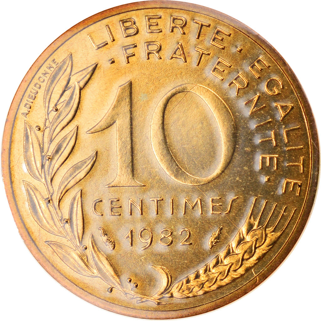 Munten, Frankrijk, Marianne, 10 Centimes, 1982, Paris, FDC, FDC