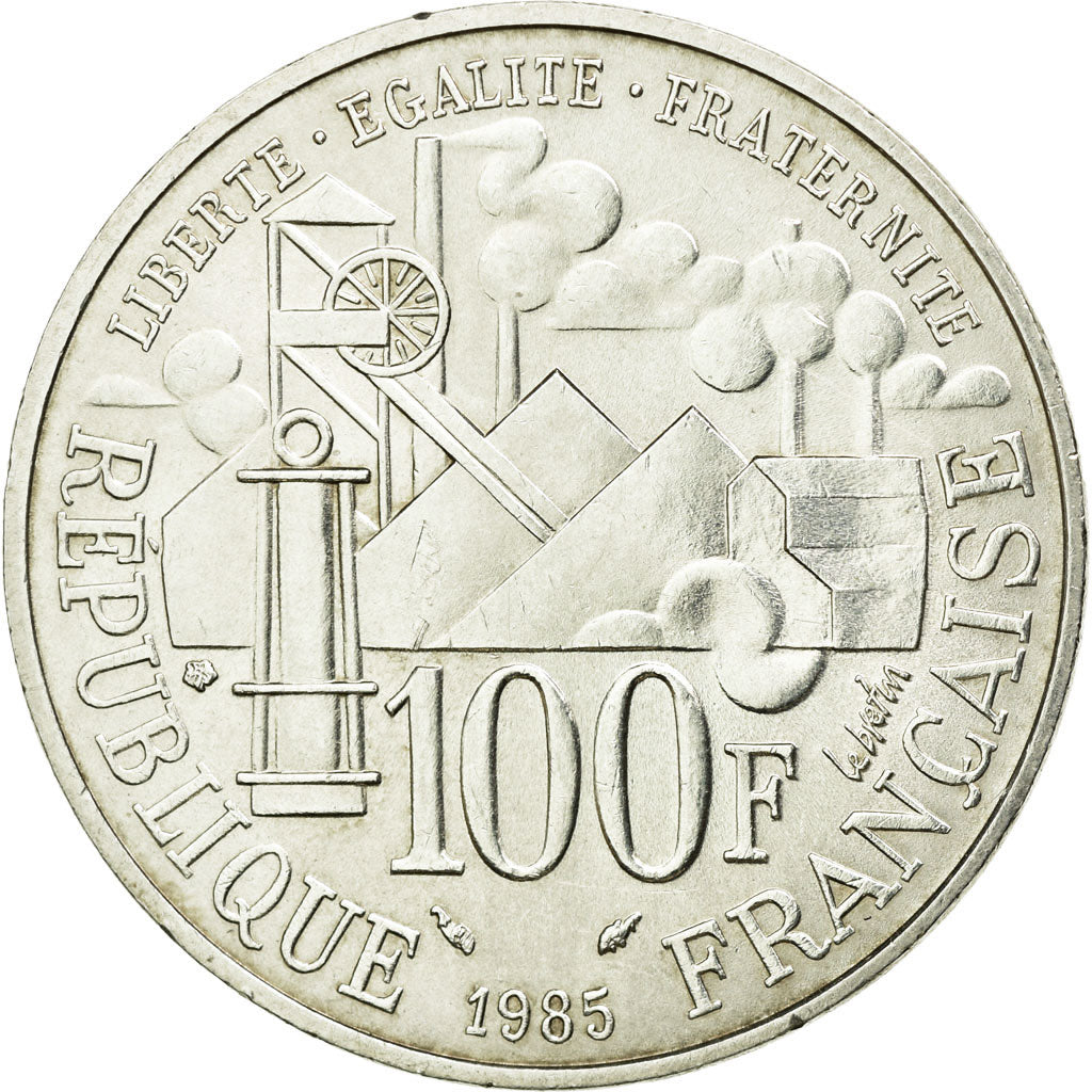 Moneta, Francia, Germinal, 100 Francs, 1985, SPL-, Argento, KM:957, Gadoury:900