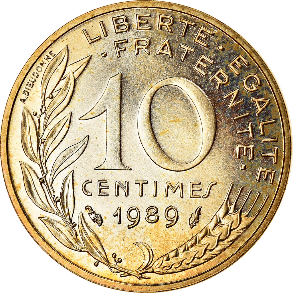Münze, Frankreich, Marianne, 10 Centimes, 1989, Paris, STGL, Aluminum-Bronze