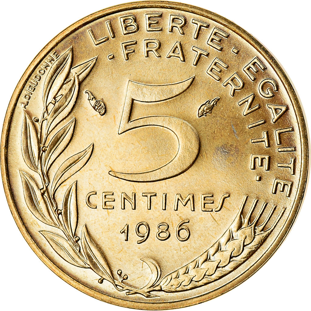 Monnaie, France, Marianne, 5 Centimes, 1986, Paris, FDC, Aluminum-Bronze