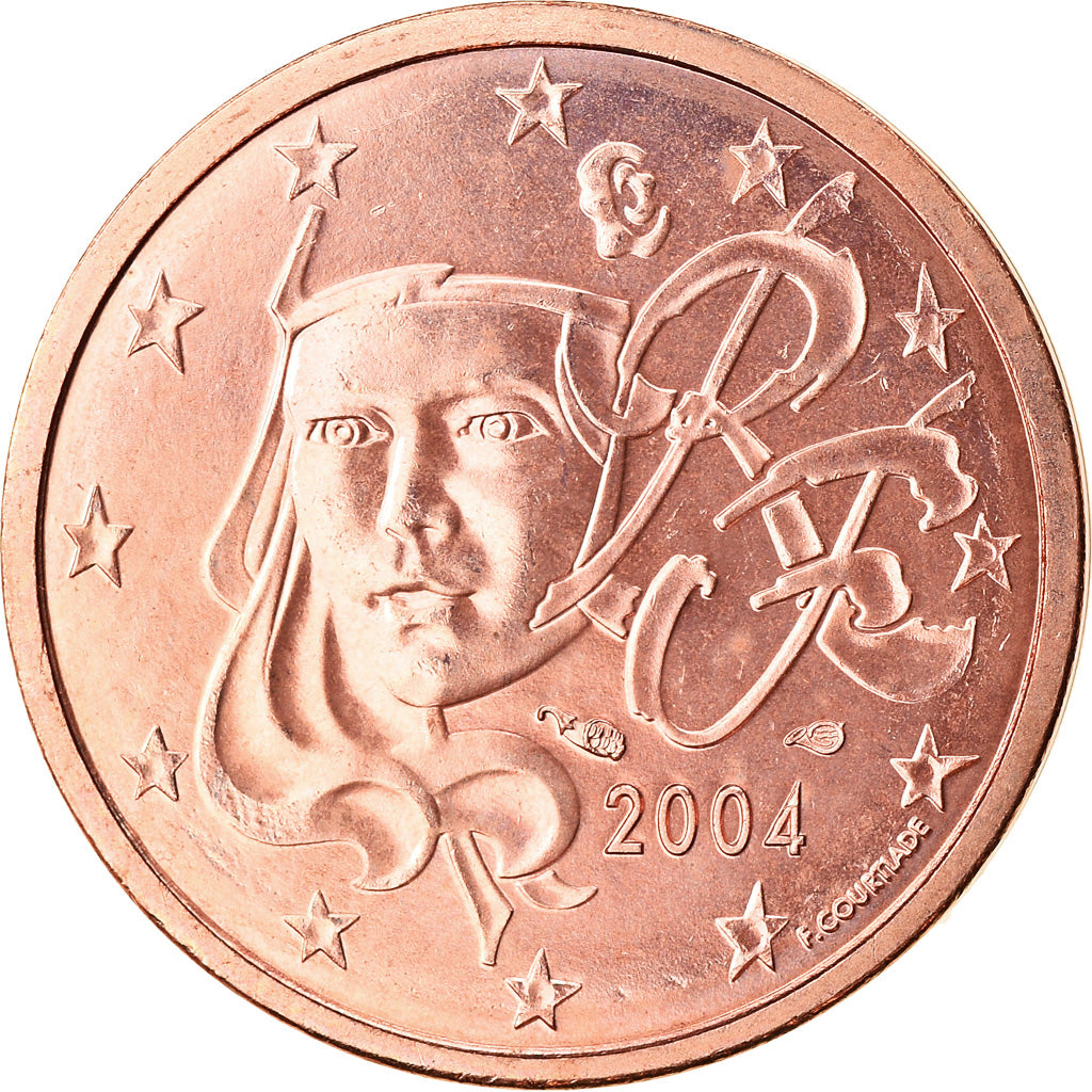 Frankrijk, 2 Euro Cent, 2004, BU, FDC, Copper Plated Steel, Gadoury:2, KM:1283