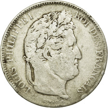 Moneda, Francia, Louis-Philippe, 5 Francs, 1832, Lyon, BC+, Plata, KM:749.4