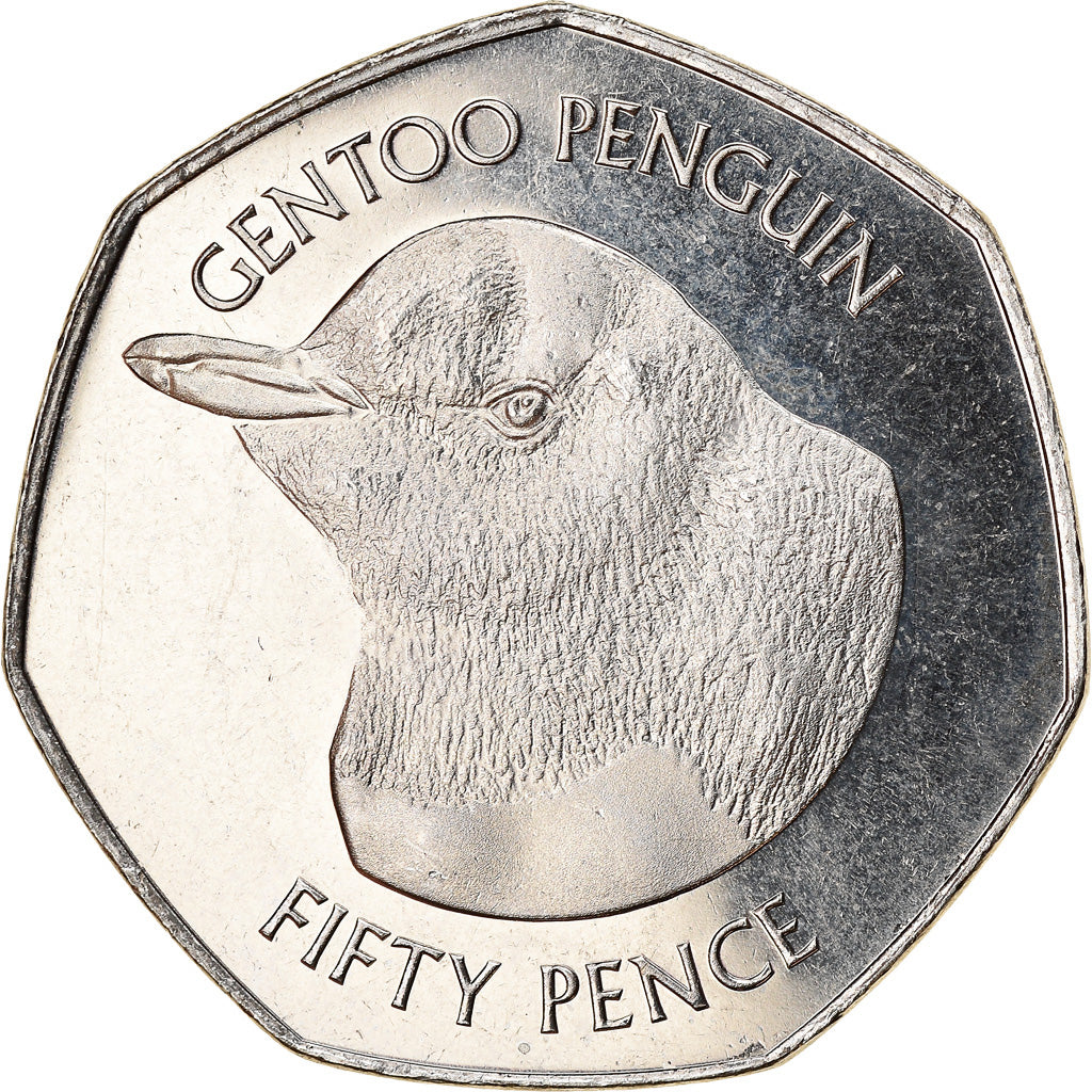 Monnaie, Falkland Islands, 50 Pence, 2018, Pingouins - Manchot Papou, FDC