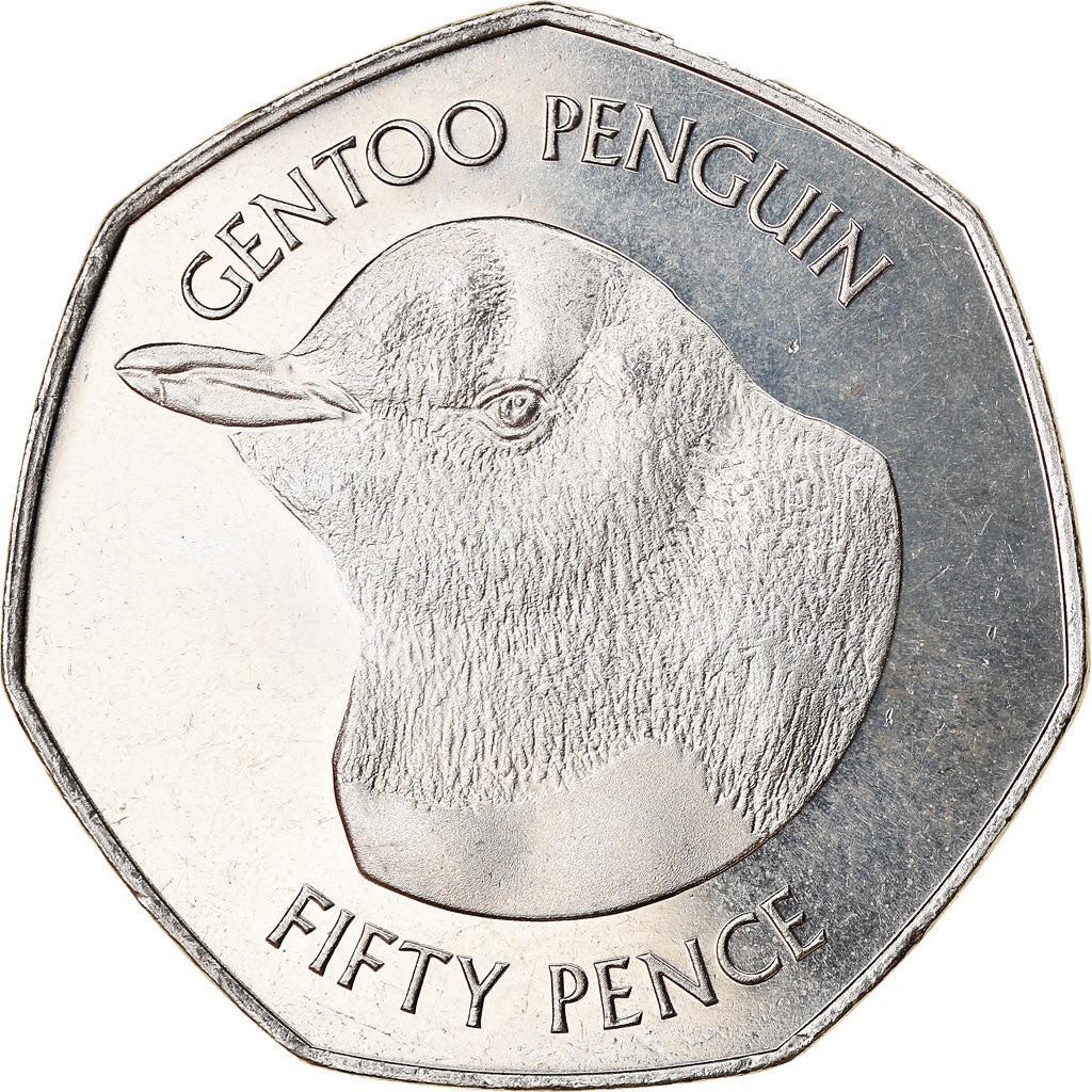 Monnaie, Falkland Islands, 50 Pence, 2018, Pingouins - Manchot Papou, FDC