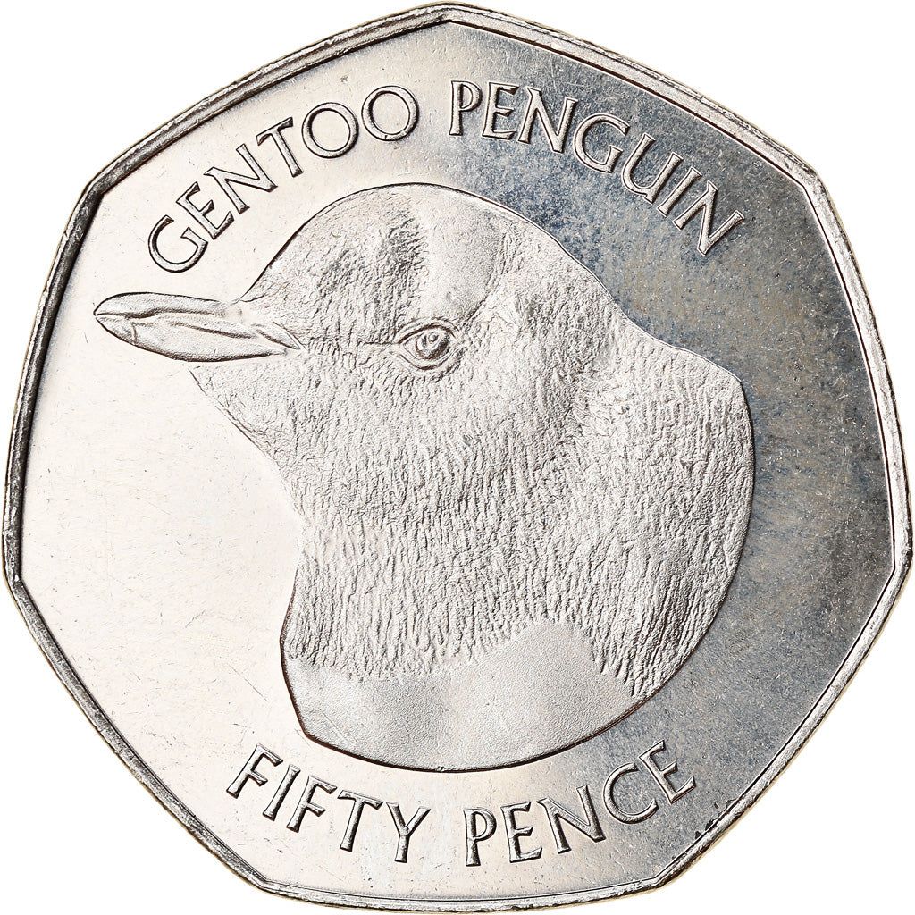 Coin, Falkland Islands, 50 Pence, 2018, Pingouins - Manchot Papou, MS(65-70)