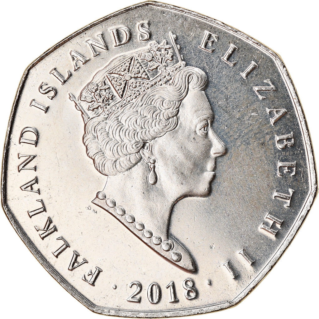 Monnaie, Falkland Islands, 50 Pence, 2018, Pingouins - Manchot sauteur, FDC