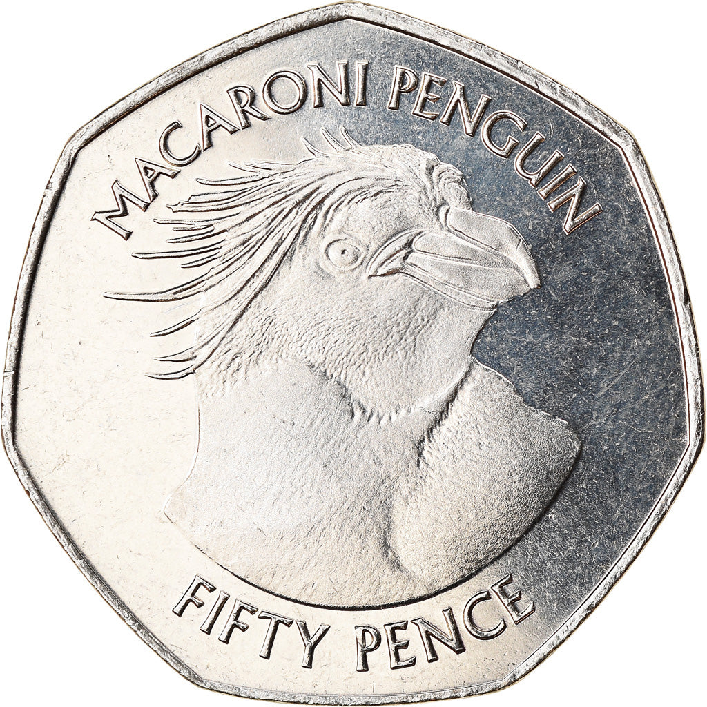 Coin, Falkland Islands, 50 Pence, 2018, Pingouins - Manchot Macaroni, MS(65-70)