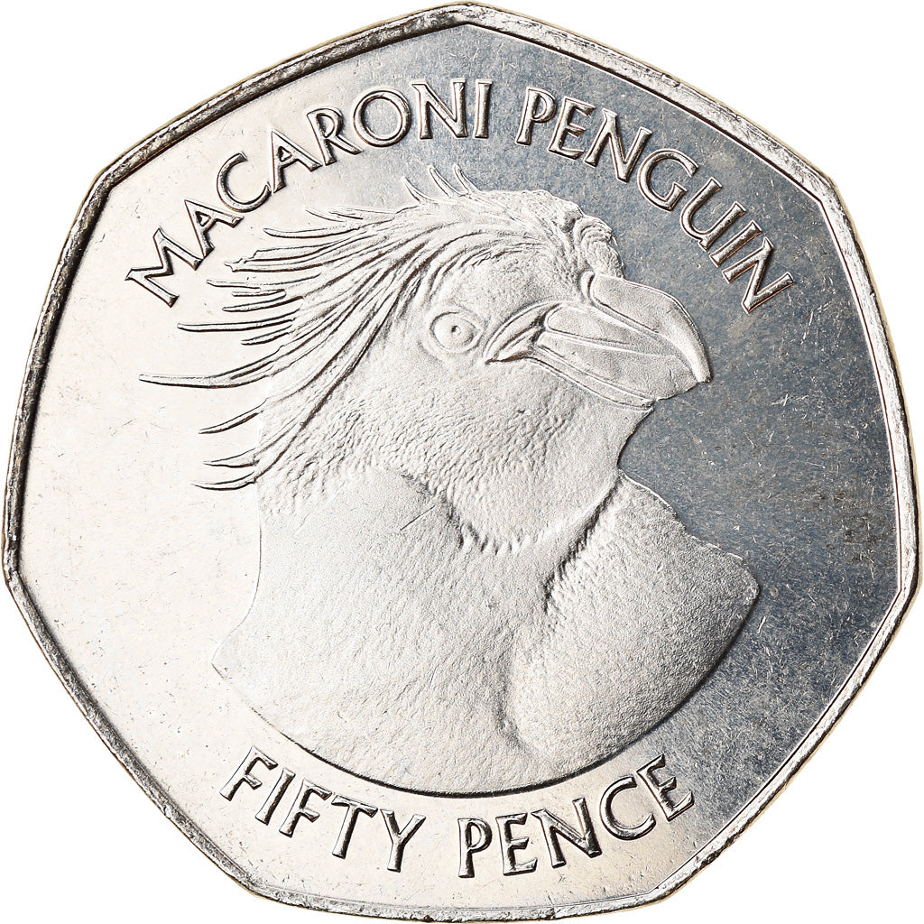 Coin, Falkland Islands, 50 Pence, 2018, Pingouins - Manchot Macaroni, MS(65-70)