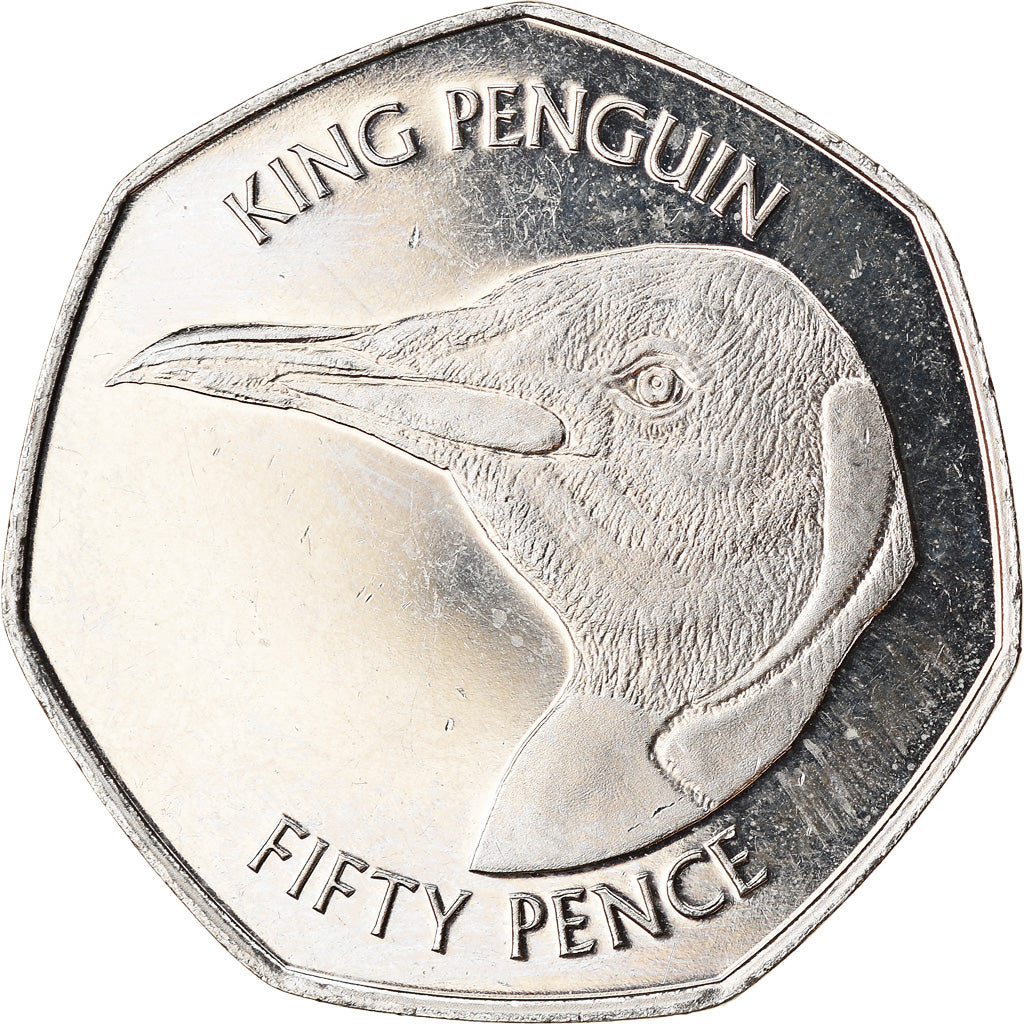 Moneta, Falklandy, 50 Pence, 2018, Pingouins - Manchot royal, MS(65-70)
