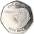Moneda, Islas Malvinas, 50 Pence, 2018, Pingouins - Manchot royal, FDC
