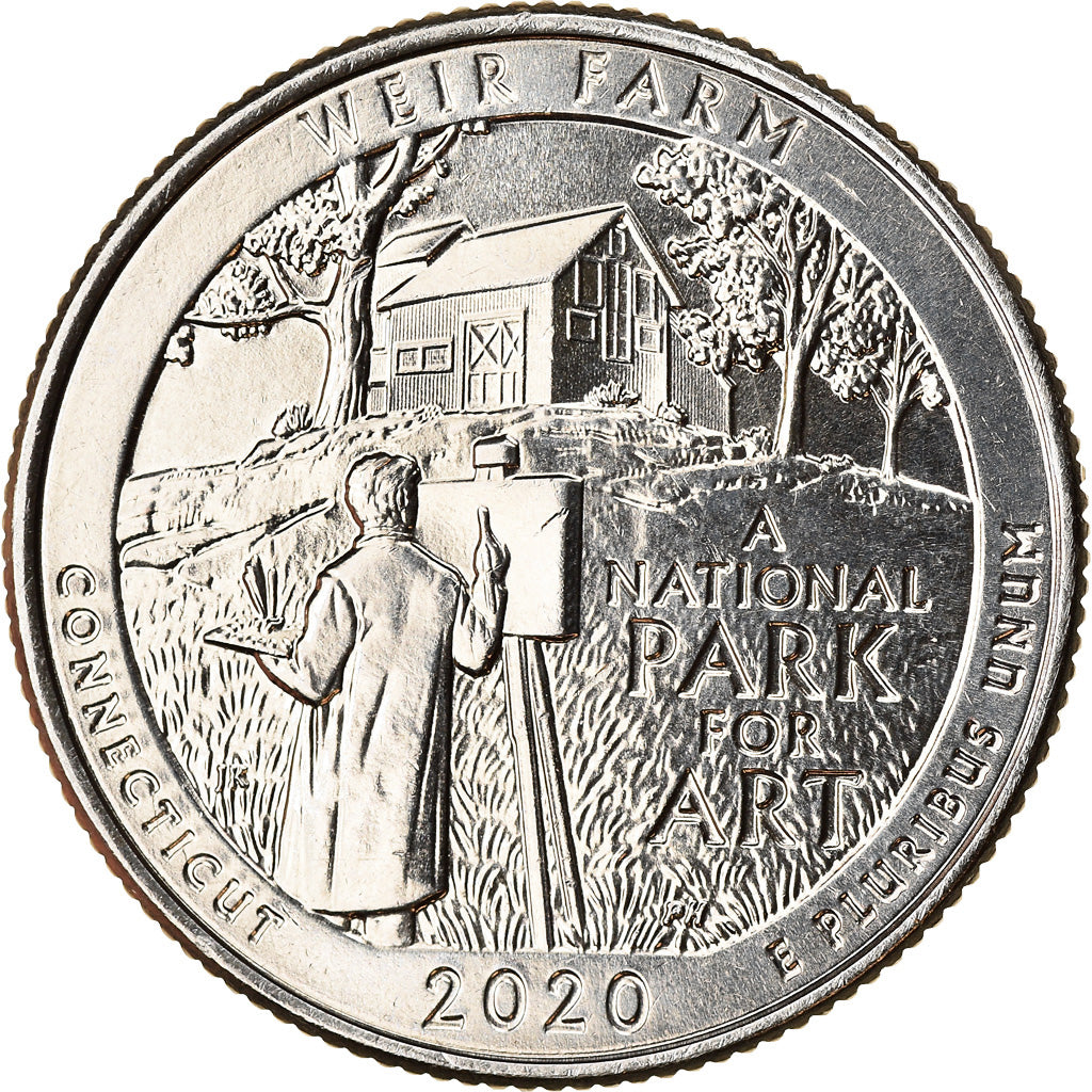 Coin, United States, Quarter, 2020, Denver, Weir farm - Connecticut, MS(63)