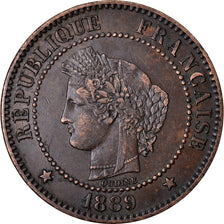 Coin, France, Cérès, 2 Centimes, 1889, Paris, AU(50-53), Bronze, KM:827.1