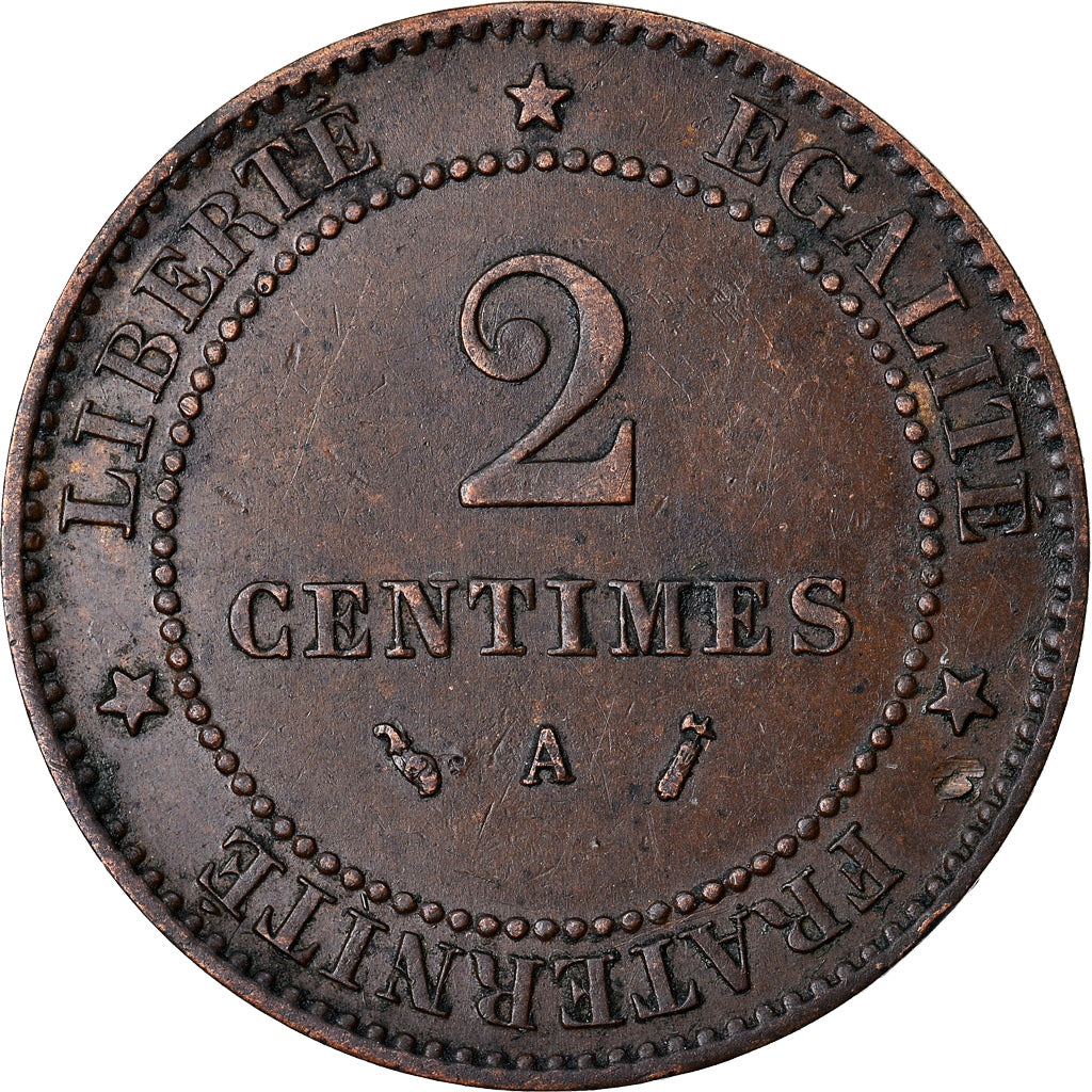Coin, France, Cérès, 2 Centimes, 1889, Paris, AU(50-53), Bronze, KM:827.1