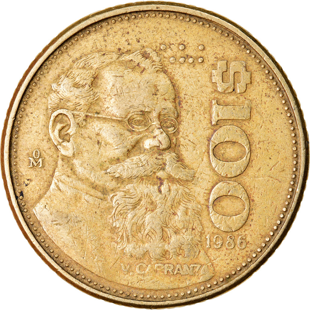Munten, Mexico, 100 Pesos, 1986, Mexico City, FR+, Aluminum-Bronze, KM:493